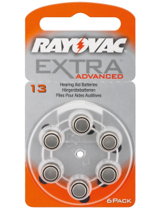 
Pila Audifono Boton   PR48/13A 6 x Blister Rayovac EXTRA