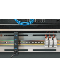 
Ejemplo de instalacion 
DA-70257 Hub USB 3.0 de  4 puertos industrial, metal ESD 15 kV, montaje en mesa, pared o raíl DIN