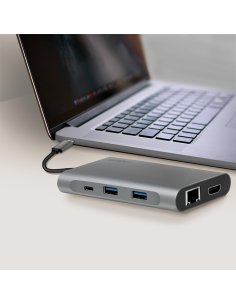 
UA0382 LOGILINK - Docking USB-C 3.2 Gen1  8 Puertos 100W USB-PD. 