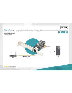 
DN-10135 DIGITUS - Tarjeta de red Gigabit Ethernet PCI Express 2.5G (4-Speed). Tarjeta 2,5 Gigabit Ethernet PCI Express 2.5G 