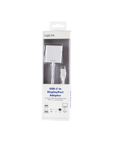 
UA0246A LOGILINK - Adaptador USB C MAcho 3.2 Gen 1 a DisplayPort Hembra 4K@60h. Adaptador USB 3.2 Gen 1 tipo C, C / M a DP / 