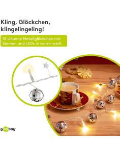 
Goobay 57949 Cadena de luces LED con función de temporizador, función de batería - Guirnalda de luces para interiores con 10  2