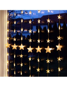 
57941 GOOBAY - Cortina de luz con 80 LED con mando a distancia, función de temporizador, 8 modos de luz, dimmer y transformad