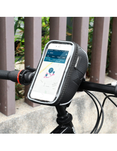 
WBB4BK - Bolsa de manillar de bicicleta 0.9L +  Soporte Telefono Wozinsky. La bolsa de manillar Wozinsky es un excelente comp 2