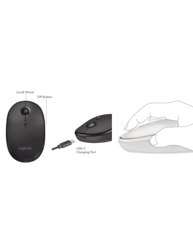 
ID0204 LOGILINK - Ratón modo dual Bluetooth & Wireless 2.4 GHz NEGRO