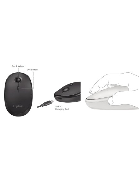 
ID0204 LOGILINK - Ratón modo dual Bluetooth & Wireless 2.4 GHz NEGRO