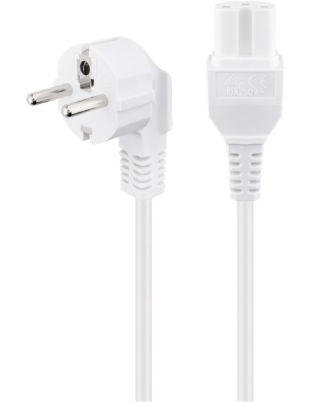 
Cable Alimentacion CEE-7/7 90º SCHUKO a C15 2 m Blanco