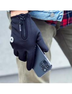 
WTG1BK - Guantes de invierno impermeables deportivos universales Wozinsky - compatibles con pantalla táctil negros (WTG1BK). 