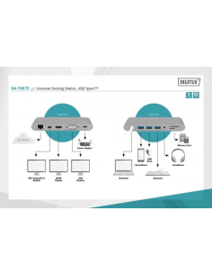 
DA-70875 DIGITUS - Docking USB-C 3.1 Gen1 11 puertos Digitus Negra. Estación de acoplamiento universal, USB-C, 11 puertos, gr 2