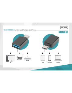 
AK-300506-000-S DIGITUS - Adaptador USB-C M a USB 3.0 A H  5 Gbps Negro Compacto 2