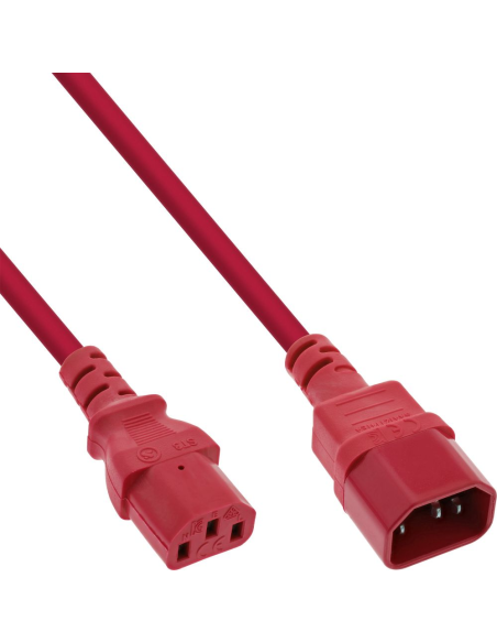 
16501R Cable Extension C13 a C14  1 m Rojo