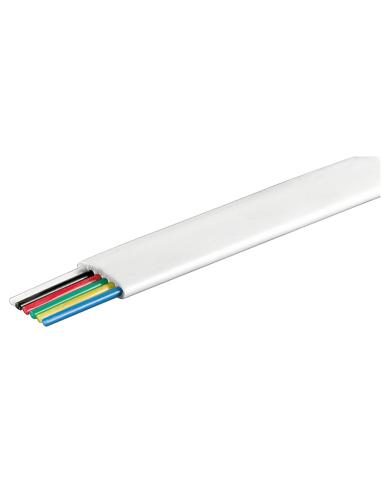 
93307 GOOBAY - Bobina telefónica Plano Blanco 100 metros 6 hilos CCA-PVC Goobay