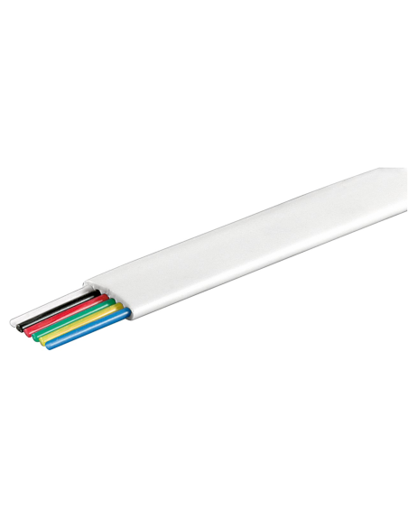 
93307 GOOBAY - Bobina telefónica Plano Blanco 100 metros 6 hilos CCA-PVC Goobay