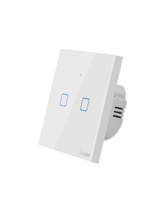 
IM190314010 SONOFF- T0EU2C-TX interruptores inteligentes de pared inalámbricos Wi-Fi táctiles de dos canales blanco (IM190314 2