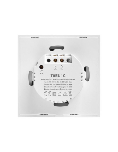 
IM190314009 SONOFF - T0EU1C-TX touch Wi-Fi interruptores inteligentes de pared inalámbricos blanco (IM190314009)
