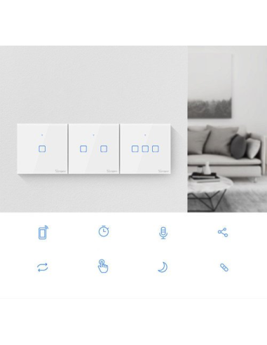 
IM190314009 SONOFF - T0EU1C-TX touch Wi-Fi interruptores inteligentes de pared inalámbricos blanco (IM190314009)