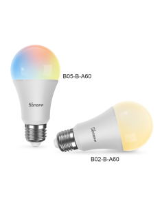 
B05-B-A60 - SONOFF Bombilla LED inteligente RGB (E27) Wi-Fi 806 lm 9W - Referencia B05-B-A60. Una bombilla LED inteligente le