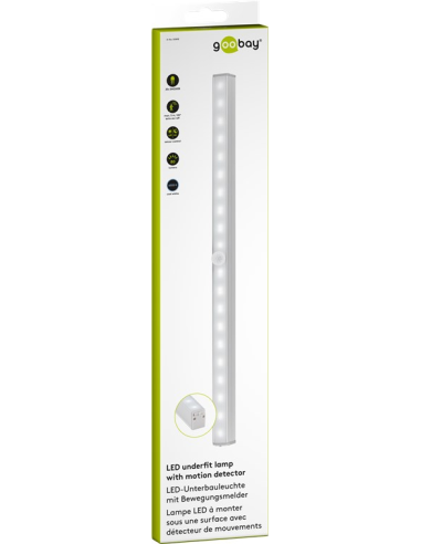 
55498 GOOBAY - Lámpara LED empotrable con detector de movimiento 160Lm. con 160 lm y luz blanca fría (6500 K), perfecta para 
