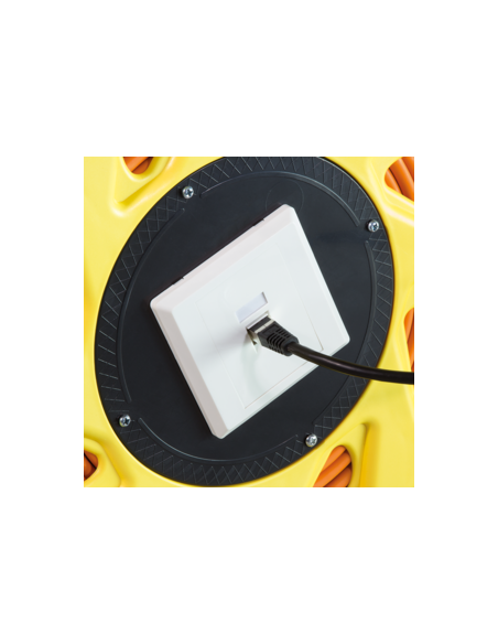 
Carrete de 90m Cable Cat7A conector Cat6A Naranja Goobay