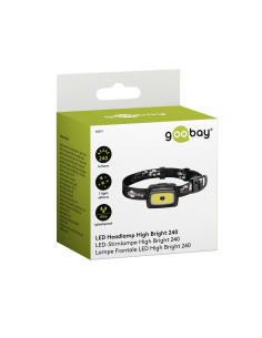 
58391 GOOBAY - Linterna frontal LED High Bright con 240 lm y luz blanca fría (6500 K), ideal para ocio, deporte, camping, pes 2