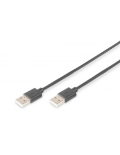 
AK-300101-018-S DIGITUS - Cable USB 2.0 (AM/AM) 1.8m Negro Doble Malla. Cable de conexión USB 2.0, tipo AM/M, 1,8 m, compatib