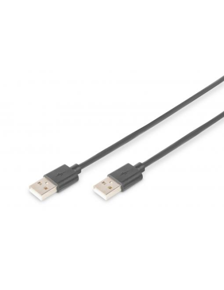 
AK-300101-018-S DIGITUS - Cable USB 2.0 (AM/AM) 1.8m Negro Doble Malla. Cable de conexión USB 2.0, tipo AM/M, 1,8 m, compatib