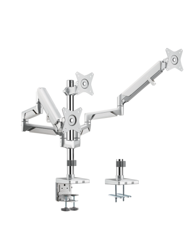 
LogiLink BP0090 - Soporte de Escritorio para 3 monitores de 17 a 27 Pulgadas (LCD, LED, OLED, etc.), con Resorte de Gas, para