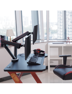 
BP0092 LOGILINK - Soporte de Escritorio para 2 monitores de 17 a 32 Pulgadas (LCD, LED, OLED, etc.), con Resorte de Gas, USB 