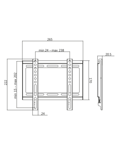 
BP0034 LOGILINK - Soporte 1 TV , 23"-42", Fijo 35Kg max