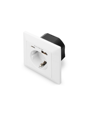 
DA-70615 DIGITUS - Enchufe empotrado con 1 USB Type C, 1 USB A Blanco Digitus