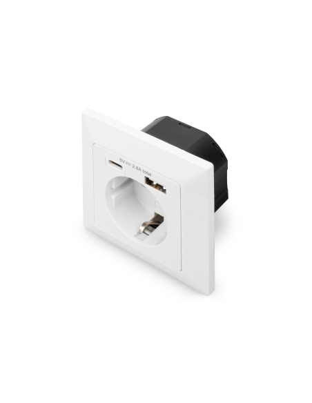 
DA-70615 DIGITUS - Enchufe empotrado con 1 USB Type C, 1 USB A Blanco Digitus