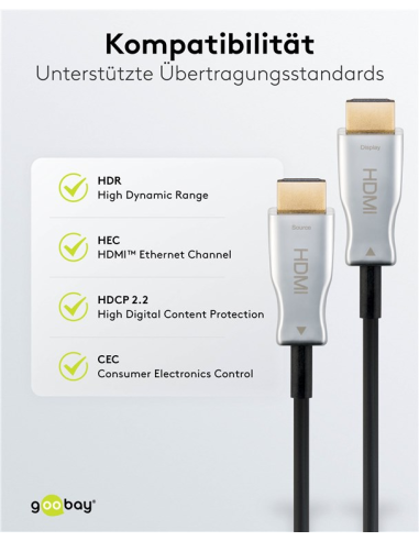 
Cable HDMI A-A100 metros Optico activo 4K 60Hz  18Gbps Goobay Cable AOC