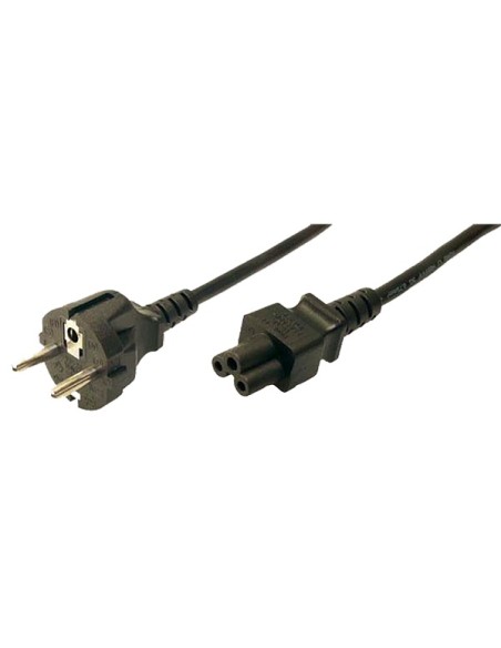 
Cable Alimentacion CEE-7/7  SCHUKO  a C5 Trebol 1,00 metro Negro
