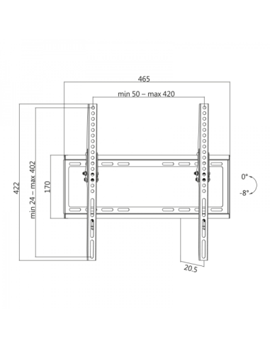 BP0037 LOGILINK - Soporte de pared para TV, 32-55", inclinable, 35 kg máx. de LogiLink