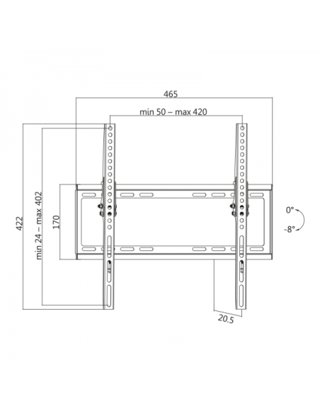 BP0037 LOGILINK - Soporte de pared para TV, 32-55", inclinable, 35 kg máx. de LogiLink