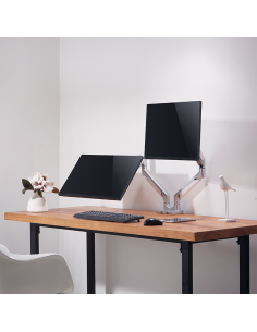 
LogiLink BP0088 Soporte de Escritorio de Aluminio para Monitor Doble para 2 x 17-32 Pulgadas (LCD, LED, OLED, etc.) con Eleva