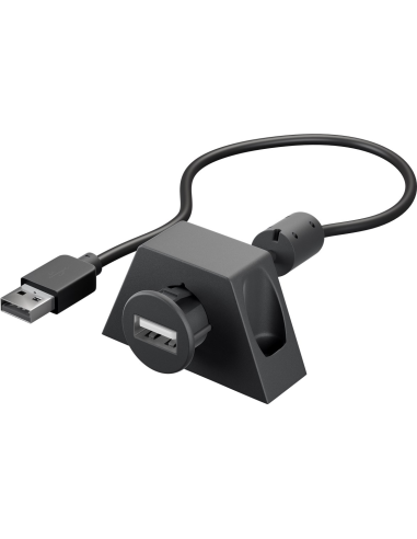 
Cable de extensión USB 2.0 de alta velocidad con soporte de montaje, negro y de 2 metros