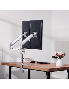 
LogiLink BP0089 - Soporte de Escritorio para 2 monitores de 17 a 32 Pulgadas (LCD, LED, OLED, etc.), con Resorte de Gas, para