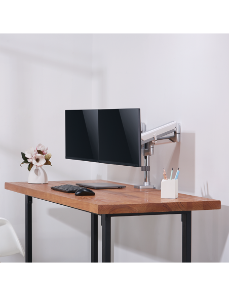 
LogiLink BP0089 - Soporte de Escritorio para 2 monitores de 17 a 32 Pulgadas (LCD, LED, OLED, etc.), con Resorte de Gas, para