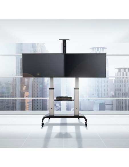 
BP0150 LOGILINK - Carro doble para monitor de TV, 37-60", cada uno de 50 kg, ajustable en altura