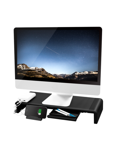 
Logilink BP0141 - Elevador de Monitor ergonómico de 420 a 520 mm de Largo para una cómoda posición de visualización, con 2 x 