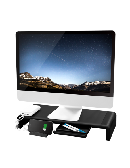 
Logilink BP0141 - Elevador de Monitor ergonómico de 420 a 520 mm de Largo para una cómoda posición de visualización, con 2 x 