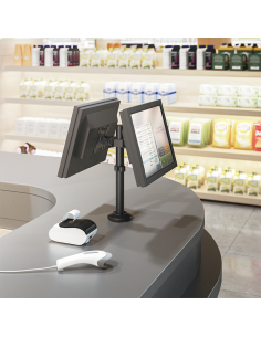 
LogiLink BP0109 - Soporte Doble para Monitor (17 a 32", Acero, Plano y Curvado, máx. 8 kg), Color Negro 