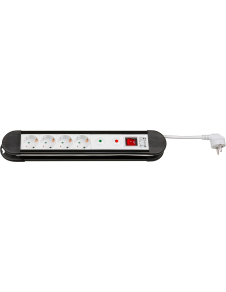 
51280 Regleta de  4 tomas Con interruptor y protección sobretensión 1.5m  Goobay 16A 3500W