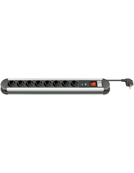 
93002 Regleta de  8 tomas con Interruptor y Proteccion de Sobretensiones Carcasa de Aluminio 1.4m Goobay 16A 3500W