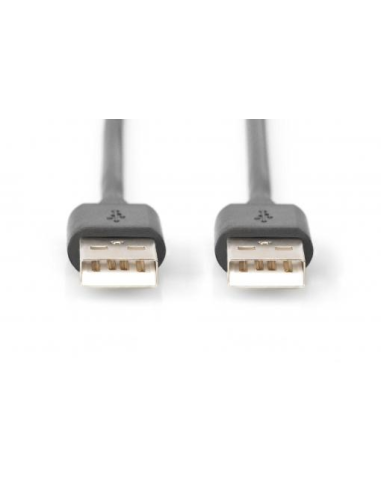 
AK-300101-018-S DIGITUS - Cable USB 2.0 (AM/AM) 1.8m Negro Doble Malla. Cable de conexión USB 2.0, tipo AM/M, 1,8 m, compatib