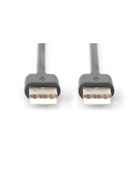 
AK-300101-018-S DIGITUS - Cable USB 2.0 (AM/AM) 1.8m Negro Doble Malla. Cable de conexión USB 2.0, tipo AM/M, 1,8 m, compatib