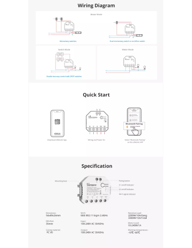 
DUAL R3 - SONOFF Interruptor de luz inteligente. Sonoff DualR3 Interruptor inteligente de medición de potencia bidireccional 