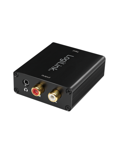 
CA0101 LOGILINK - Convertidor de Audio Digital a Analógico Toslink+Coax/RCA+Jack
Vista fortal y posterior (no es un KIT, es 