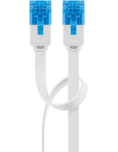 
96369 GOOBAY - CAT 6a flat-patch cable U/UTP, white, 10 m - copper